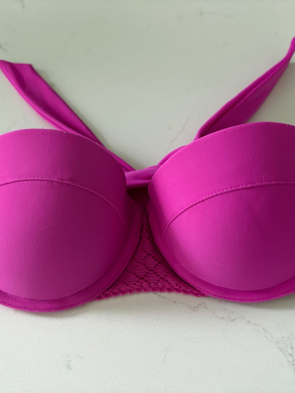 aerie Hot Pink Bandeau Swim Top